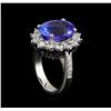 Image 4 : 9.25 ctw Tanzanite and Diamond Ring - 14KT White Gold