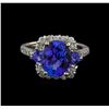 Image 2 : 4.23 ctw Tanzanite and Diamond Ring - 14KT White Gold