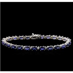 14KT White Gold 12.00 ctw Sapphire and Diamond Bracelet