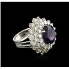 Image 1 : 14KT White Gold 7.46 ctw Amethyst and Diamond Ring