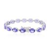 Image 2 : 14KT White Gold 16.66 ctw Tanzanite and Diamond Bracelet