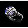 Image 3 : 9.58 ctw Tanzanite and Diamond Ring - 14KT White Gold