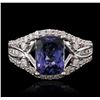 Image 2 : 14KT White Gold 2.53 ctw Tanzanite and Diamond Ring