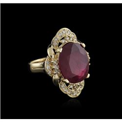 14KT Yellow Gold 8.54 ctw Ruby and Diamond Ring