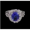 Image 2 : 14KT White Gold 1.93 ctw Tanzanite and Diamond Ring