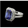 Image 1 : 14KT White Gold 3.58 ctw Tanzanite and Diamond Ring