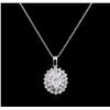 1.65 ctw Diamond Pendant With Chain - 14KT White Gold