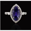 Image 2 : 14KT White Gold 2.66 ctw Tanzanite and Diamond Ring