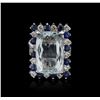 Image 2 : 14KT White Gold 9.36 ctw Aquamarine, Sapphire and Diamond Ring