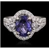 Image 1 : 18KT White Gold 2.60 ctw Tanzanite and Diamond Ring