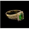 1.22 ctw Tsavorite and Diamond Ring - 14KT Yellow Gold
