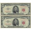 Image 1 : 1963 $5 Red Seal Bill Lot of 2