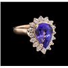 Image 1 : 3.00 ctw Tanzanite and Diamond Ring - 14KT Rose Gold
