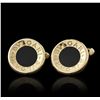 Image 2 : 18KT Yellow Gold Black Onyx Bulgari Cuff Links