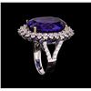 Image 4 : 14KT White Gold GIA Certified 22.43 ctw Tanzanite and Diamond Ring