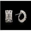 Image 2 : 14KT White Gold 0.20 ctw Diamond Earrings