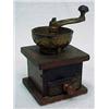 Image 1 : Doll's coffee mill, gilt metal grinder on woo