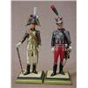Two metal hand painted French toy soldiers pu