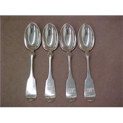 Set of four sterling silver serving spoons, H