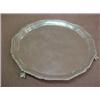 Image 1 : English silver salver with piecrust fluted ri