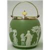 Image 2 : Wedgwood biscuit jar, green jasperware biscui