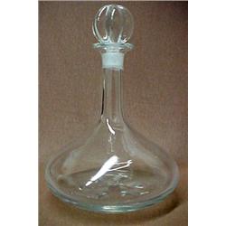 Orrefors crystal decanter with stopper, 11" h