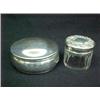 Image 1 : Two sterling silver vanity jars include round
