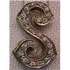 Image 1 : 14K gold and diamond "S" pendant with chain,