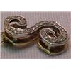 Image 2 : 14K gold and diamond "S" pendant with chain,