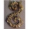 Image 3 : 14K gold and diamond "S" pendant with chain,