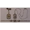 Image 1 : Rhodium filigree necklace, bracelet and pin w