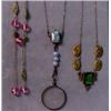 Image 1 : Three 1930's brass and glass necklaces, pink