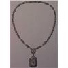 Image 1 : Rhodium filigree necklace, 14 1/2" chain has