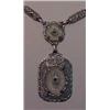 Image 2 : Rhodium filigree necklace, 14 1/2" chain has