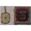Image 1 : Frosted crystal necklace and ring, 1" pendant