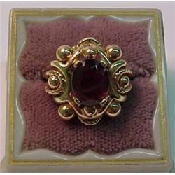 Rose gold and garnet ring, 14K rose gold moun