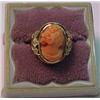 Coral cameo ring, 10K yellow gold mounting ha