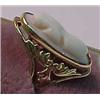 Image 2 : Angelskin coral cameo ring, 10K gold ring has
