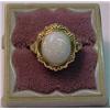 Image 1 : 10K yellow gold and opal ring 3/4" long with