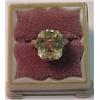 14K white gold peridot ring, Art Deco white g
