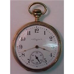 Elgin 14K yellow gold pocketwatch, open face
