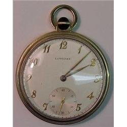 Longines open face pocketwatch, gold filled c