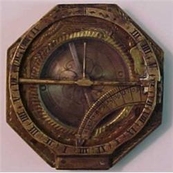 Silver gilt compass, eight sided case with hi