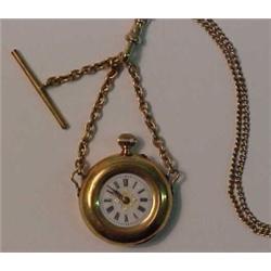 Lady's small size 14K gold pocketwatch with p