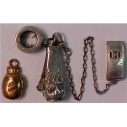 One lot including silver cigar cutter, deer m