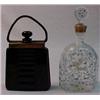 Image 1 : Two glass perfume bottles include hand painte