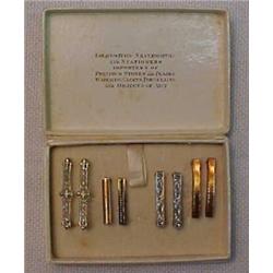 Four pair of gold beauty pins, 10K white gold