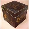 Image 1 : Toleware hinged box, stencil decorated with "