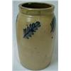 Image 1 : Stoneware crock with brush decorated cobalt l