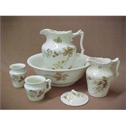 Semi-porcelain washbowl set including pitcher